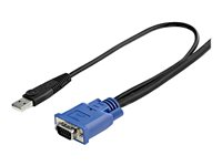 StarTech.com 10 ft Ultra Thin USB VGA 2-in-1 KVM Cable - VGA KVM Cable - USB KVM Cable - KVM Switch Cable (SVECONUS10) - Video- / USB-kabel - USB, HD-15 (VGA) (hann) til HD-15 (VGA) (hann) - 3.05 m - svart - for P/N: CAB831HDU, RACKCONS1908, SV1631DUSBUK, SV565DUTPU, SV565UTPUL, SV831DUSBUK SVECONUS10