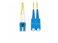 StarTech.com 20m (65ft) LC to SC (UPC) OS2 Single Mode Duplex Fiber Optic Cable, 9/125µm, Laser Optimized, 10G, Bend Insensitive, Low Insertion Loss - LSZH Fiber Patch Cord (SMLCSC-OS2-20M) - Koblingskabel - LC/UPC-enkeltmodus (hann) til SC/UPC-enkeltmodus (hann) - 20 m - 2 mm - fiberoptisk - dupleks - 9 / 125 micron - OS1/OS2 - halogenfri, passiv - gul SMLCSC-OS2-20M