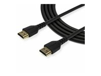StarTech.com 1.5m (4.9ft) Premium High Speed HDMI Cable with Ethernet, 4K - Premium High Speed - HDMI-kabel med Ethernet - HDMI hann til HDMI hann - 1.5 m - skjermet - svart - 4 K 60 Hz (4096 x 2160) støtte, HDR-støtte, robust, passiv RHDMM150CMP