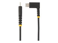 StarTech.com 6ft (2m) Durable USB-C to Lightning Cable - Right-Angled Heavy Duty Aramid Fiber USB Type-C to Lightning Charging/Sync Cord - Apple MFi Certified - Rugged iPhone Lightning Cable - Lightning-kabel - USB-C hann til Lightning hann - 2 m - svart RUSB2CLTMM2MR
