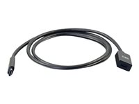 C2G 3ft USB-C to C 3.1 (Gen 1) Male to Female Extension Cable (5Gbps) - USB-forlengelseskabel - USB-C (hann) til USB-C (hunn) - USB 3.1 Gen 1 / Thunderbolt 3 - 3 A - 90 cm - formstøpt - svart 88656