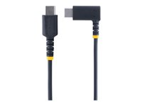 StarTech.com 1ft (30cm) USB C Charging Cable Right Angle, 60W PD 3A, Heavy Duty Fast Charge USB-C Cable, USB 2.0 Type-C, Durable and Rugged Aramid Fiber, S20/iPad/Pixel - High Quality USB Charging Cord (R2CCR-30C-USB-CABLE) - USB-kabel - USB-C (hann) rett til USB-C (hann) rettvinklet - USB 2.0 - 3 A - 30 cm - svart R2CCR-30C-USB-CABLE