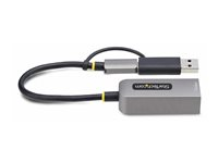 StarTech.com 2.5GbE USB-C to Ethernet Adapter with USB-A Converter - Nettverksadapter - USB-C 3.2 Gen 1 / Thunderbolt 3 - 10M/100M/1G/2,5 Gigabit Ethernet - romgrå U2GA-USB-C-ETHERNET
