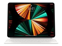 Apple Magic Keyboard - Tastatur og folioveske - med styrepute - bakbelysning - Apple Smart connector - QWERTY - Internasjonal engelsk / kanadisk fransk - hvit - for 12.9-inch iPad Pro; 13-inch iPad Air MJQL3Z/A