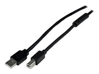 StarTech.com 20m / 65 ft Active USB 2.0 A to B Cable - Long 20 m USB Cable - 20m USB Printer Cable - 1x USB A (M), 1x USB B (M) - Black (USB2HAB65AC) - USB-kabel - USB-type B (hann) til USB (hann) - USB 2.0 - 20 m - svart - for P/N: ICUSB232D USB2HAB65AC