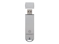 IronKey Enterprise S1000 - USB-flashstasjon - kryptert - FIPS 140-2 Level 3 - 128 GB - USB 3.0 - TAA-samsvar IKS1000E/128GB