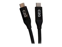 C2G 3.3ft (1m) USB-C Male to USB-C Male Cable (20V 5A) - USB4 (40Gbps) - USB-kabel - USB-C (hann) til USB-C (hann) - USB 2.0 / USB 3.2 / USB4 / Thunderbolt 3 - 20 V - 5 A - 1 m - reversible kontakter, 8K-støtte, gullglimtkontakter, USB Power Delivery (100 W) - svart C2G28878