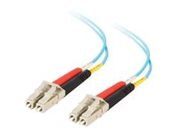C2G LC-LC 10Gb 50/125 OM3 Duplex Multimode PVC Fiber Optic Cable (LSZH) - Nettverkskabel - LC multimodus (hann) til LC multimodus (hann) - 5 m - 5 m - fiberoptisk - dupleks - 50 / 125 mikroner - OM3 - halogenfri - akvamarin 85552