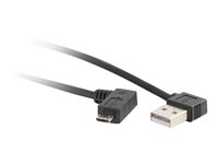 C2G USB 2.0 A Right Angle to Micro-USB B Right Angle Cable - USB-kabel - Micro-USB type B (hann) til USB (hann) - 3 m - 90° kontakt, rettvinklet kontakt - svart 81706